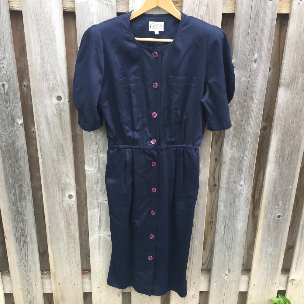 Outlines Debora Kuchme vintage blue button up dress - size 6